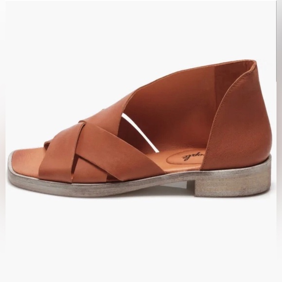 New Free People Sun Valley Leather Sandals Sienna Tan Size 6.5 - Picture 4 of 12
